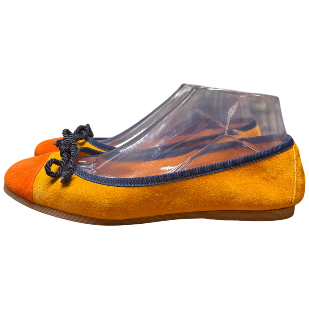 CAMPO de' FIORI Women 38/US 7 Suede Ballet Flats Orange Melon Slip On Shoe Italy - Picture 2 of 12